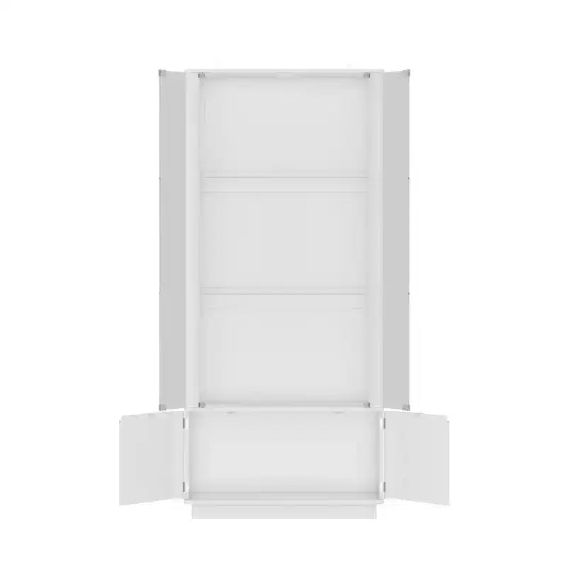 Modern Glass Wine & Liquor Display Cabinet with LED Lighting, Tall Floor-Standing for Home Bar & Living Room