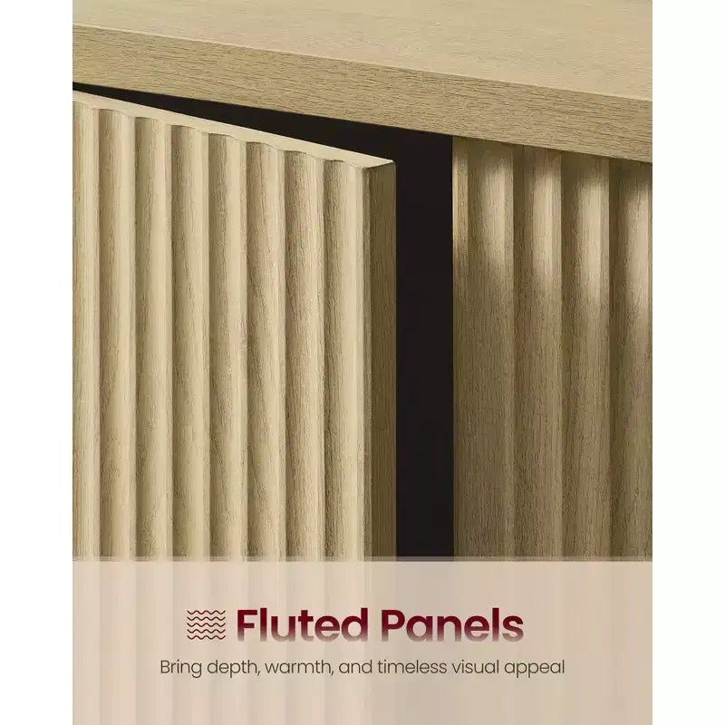 Fluted Buffet Cabinet Sideboard with Adjustable Shelves