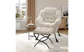 GustoWave Lazy Chair with Ottoman, Modern Lounge Accent Chairs with Footrest, Armrest, Side Pocket, Reading Cozy Lounge Sofa Chair for Living Room