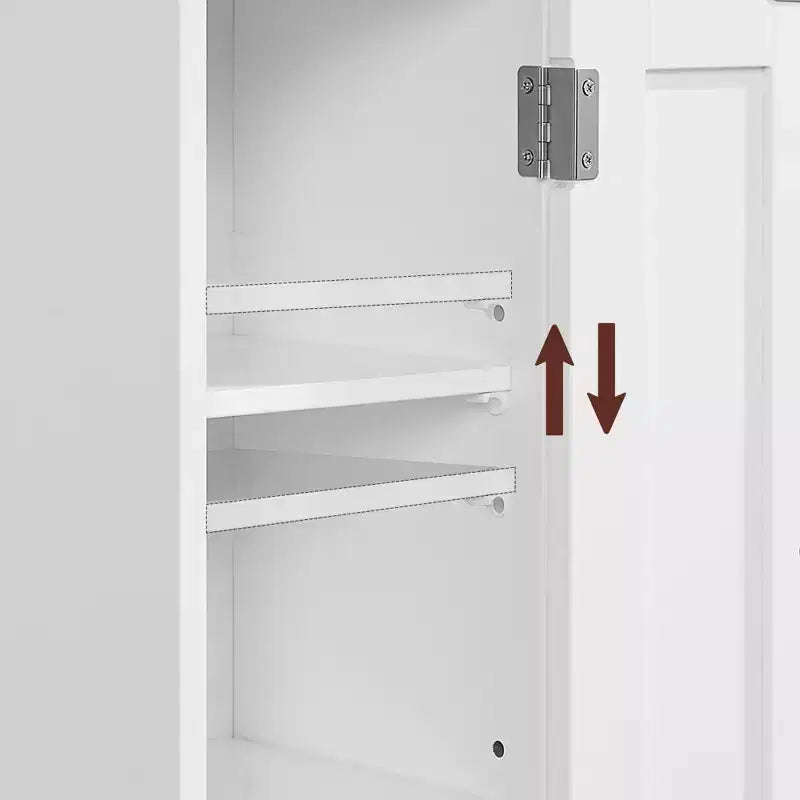 Narrow Bathroom Storage Cabinet with Adjustable Shelves & Door