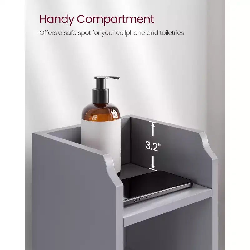 Narrow Bathroom Storage Cabinet with Adjustable Shelves & Door
