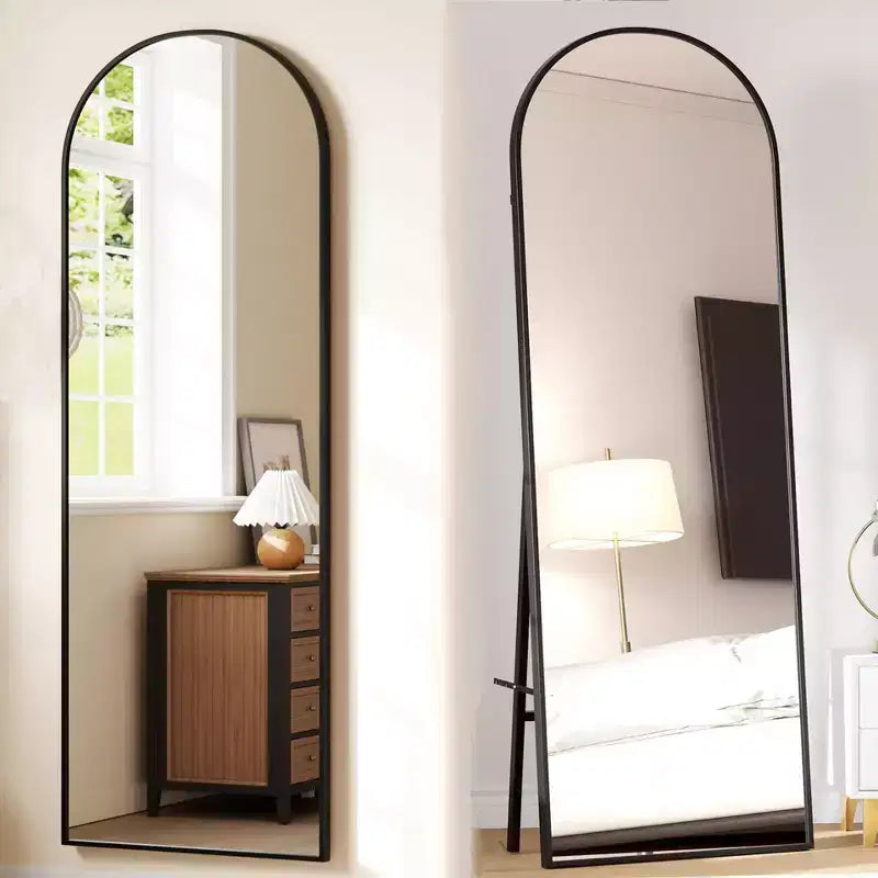 65" x 22" Arched Full-Length Mirror – Floor, Wall & Freestanding Full Body Mirror