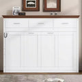 Twin Size Murphy Bed Wall Bed with 3 Drawers, Foldable Cabinet Bed, White -ModernLuxe