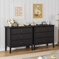 Fluted 3 Drawer Dresser, 31.5 Inch Wide Dresser Nightstand for Bedroom, Modern Wood Chest of Drawers, Large Painted Nightstand with 3 Drawers