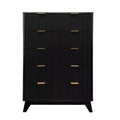 Fluted 5 Drawers Dresser, 48-Inch Tall Modern Chest of Drawers with Anti-Tipping Device, Wood Storage Organizer for Bedroom, Living Room, Hallway
