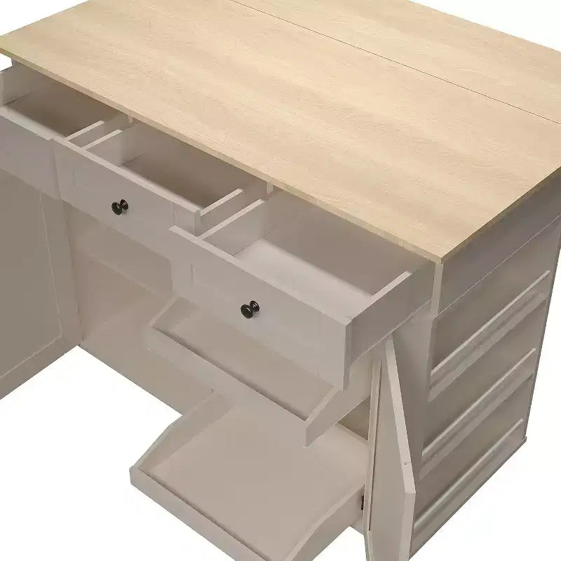 Kitchen Island Cart with Drawers & Power Outlet
