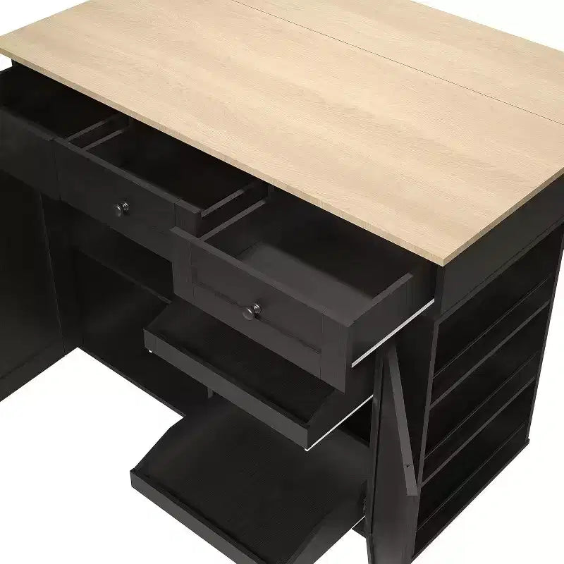 Kitchen Island Cart with Drawers & Power Outlet