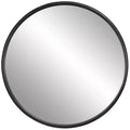 Uttermost Round Vanity Decorative Wall Mirror Modern Aged Black Gray Iron Banded Frame 44 Wide for Bathroom Bedroom Living Room