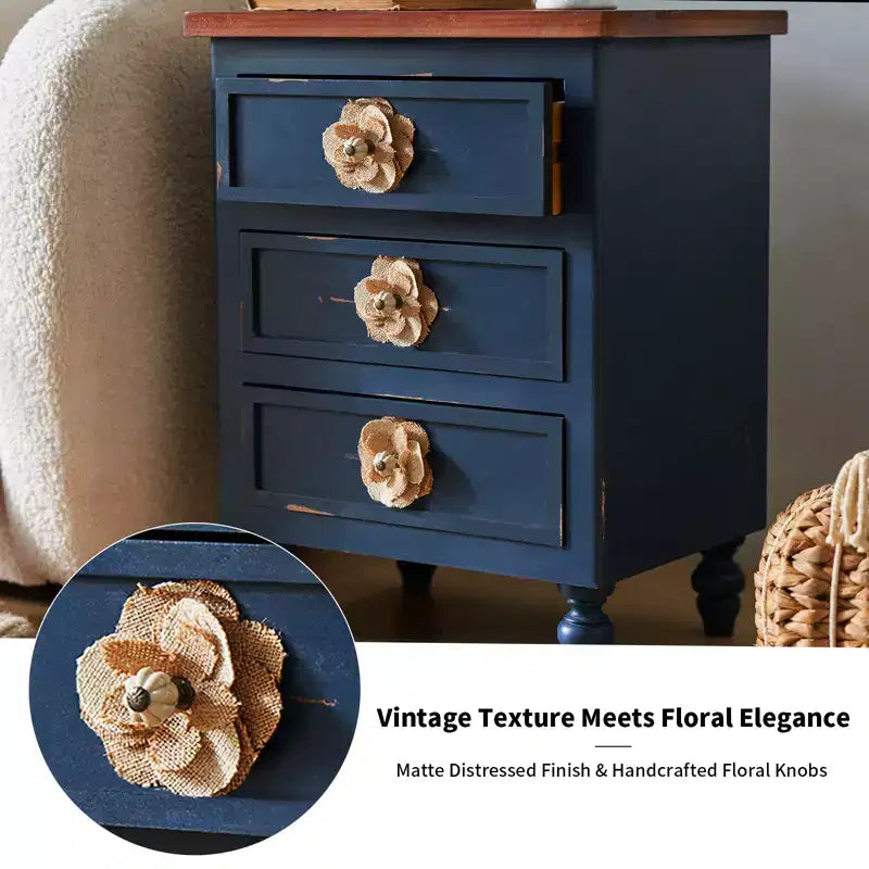 3 Drawer Nightstand for Bedroom Living Room