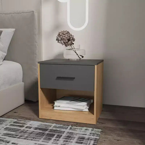 Solomon Stylish Functional 1 Drawer Nightstand for Bedroom Living Room