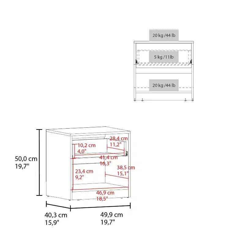 1 Drawer Nightstand for Bedroom & Living Room