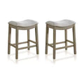 ROME + OAK Parker Backless Saddle Counter Stool, Reclaimed Oak, Grey, 2 Pack