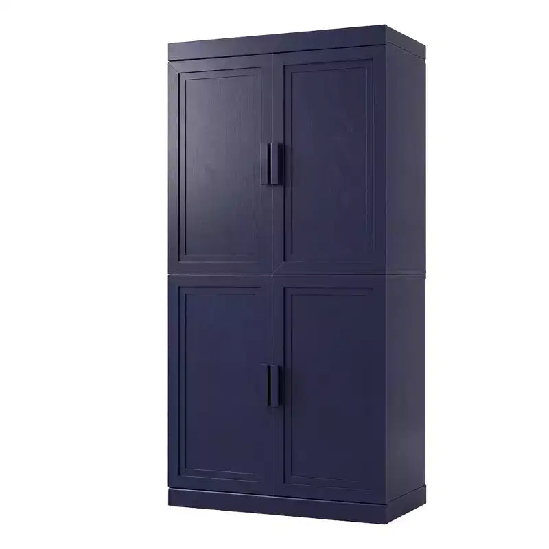 Kitchen Pantry Cabinet Freestanding 4-Door Storage Cabinet with Adjustable Shelves, Heavy Duty Floor Cupboard with Anti-Scratch Surface
