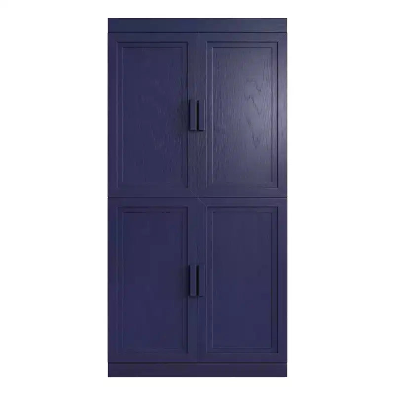 Kitchen Pantry Cabinet Freestanding 4-Door Storage Cabinet with Adjustable Shelves, Heavy Duty Floor Cupboard with Anti-Scratch Surface