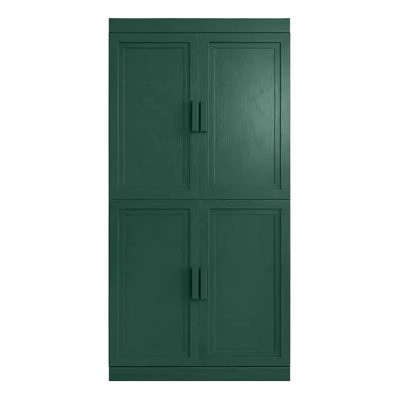 Kitchen Pantry Cabinet Freestanding 4-Door Storage Cabinet with Adjustable Shelves, Heavy Duty Floor Cupboard with Anti-Scratch Surface