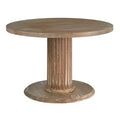 Lifestorey Isla Rustic 47.3" Round Pedestal Dining Table Reclaimed Natural finish
