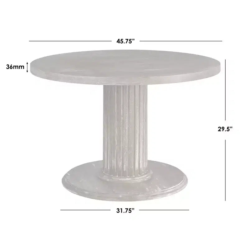Rustic 47.3" Round Pedestal Dining Table Reclaimed Natural Finish