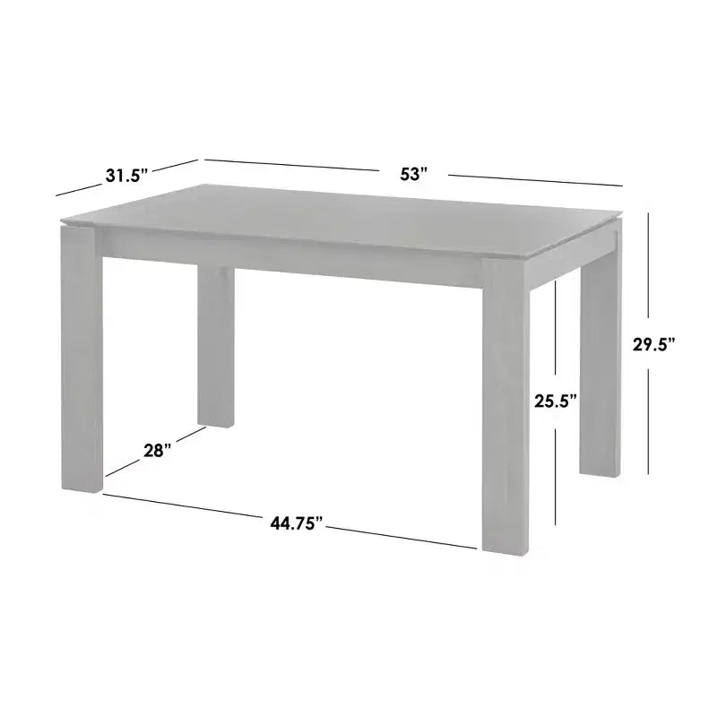 Modern Rectangular Dining Table Gray