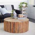 Rustic Reclaimed Wood Coffee Table Brown