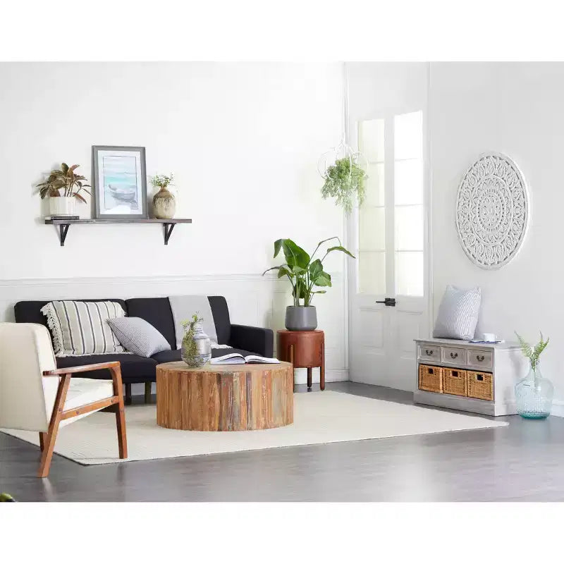 Rustic Reclaimed Wood Coffee Table Brown