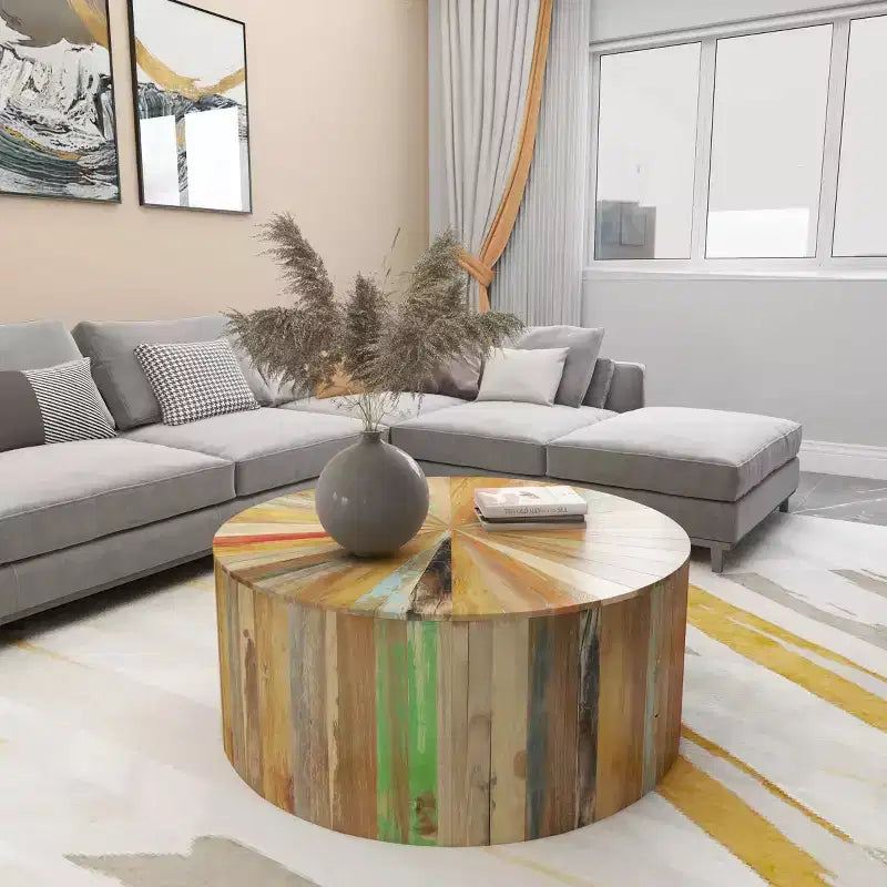Rustic Reclaimed Wood Coffee Table Brown