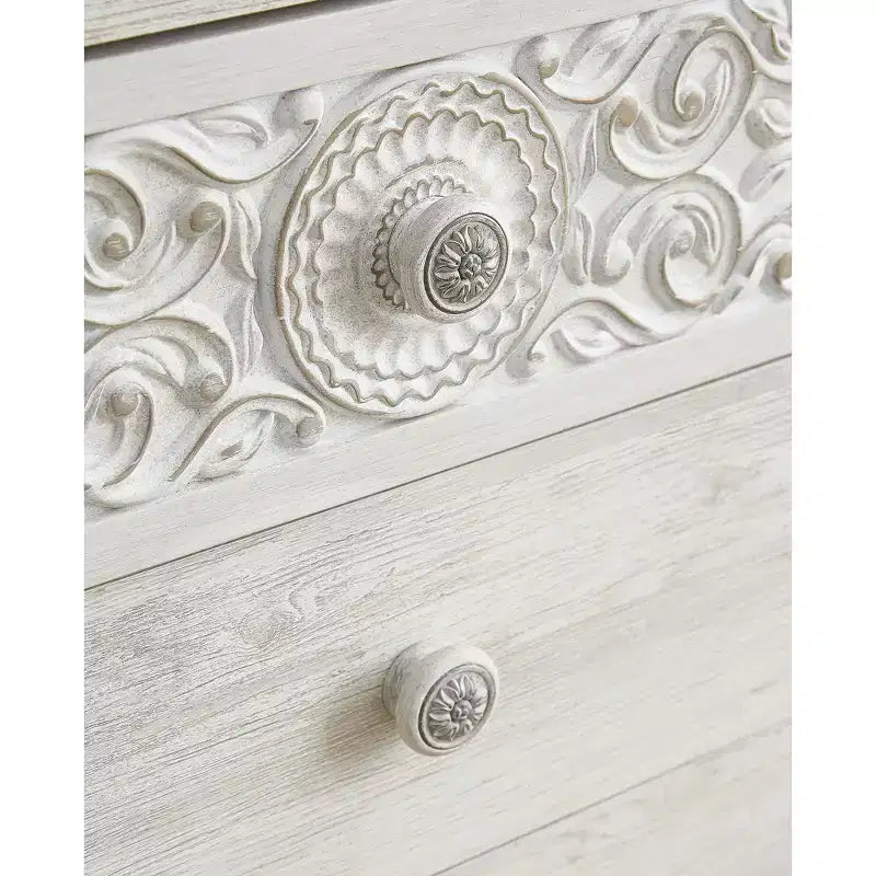 Boho 6 Drawer Dresser, Whitewash
