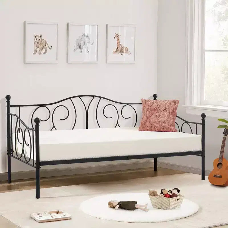 Twin Metal Daybed Frame, Sofa Bed with Under-bed Storage, Easy Assembly, No Box Spring Needed