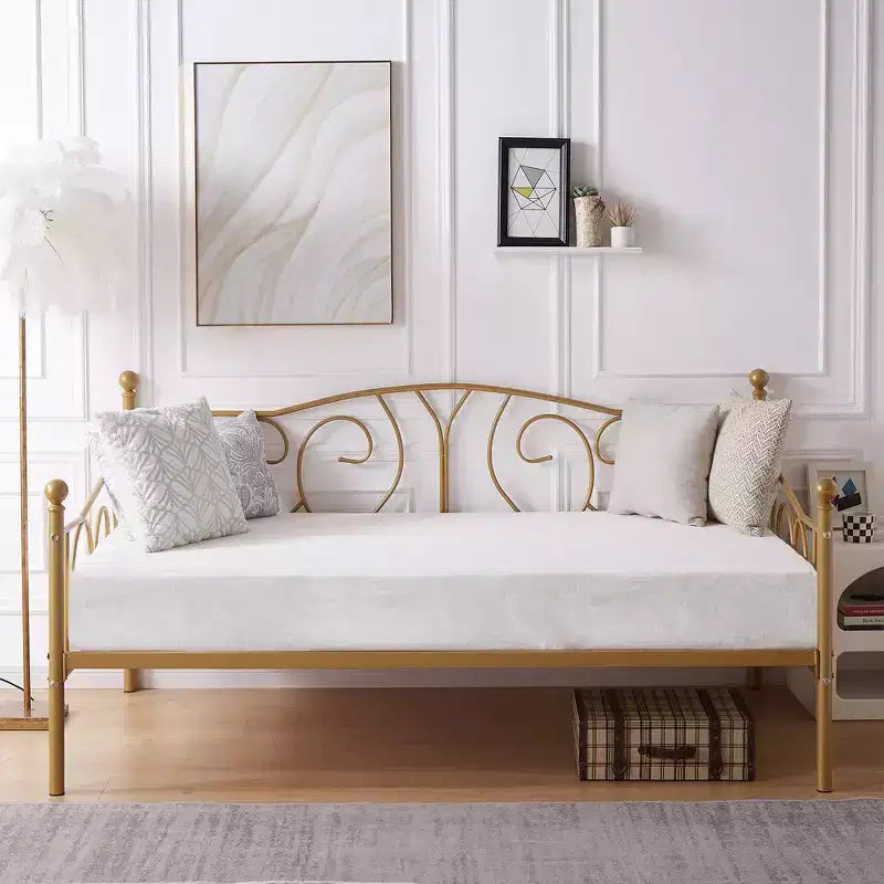 Twin Metal Daybed Frame, Sofa Bed with Under-bed Storage, Easy Assembly, No Box Spring Needed