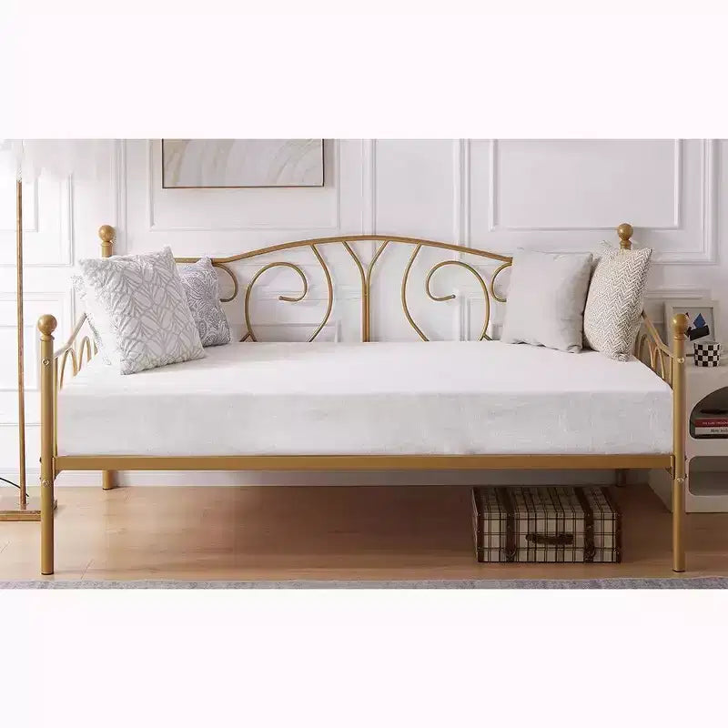 Twin Metal Daybed Frame, Sofa Bed with Under-bed Storage, Easy Assembly, No Box Spring Needed