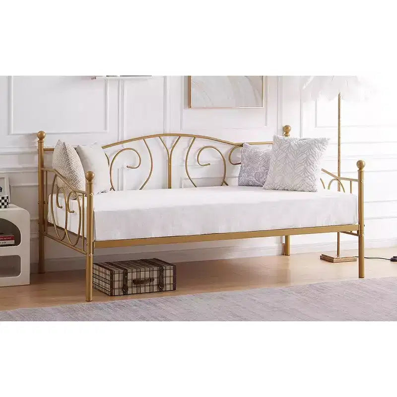 Twin Metal Daybed Frame, Sofa Bed with Under-bed Storage, Easy Assembly, No Box Spring Needed