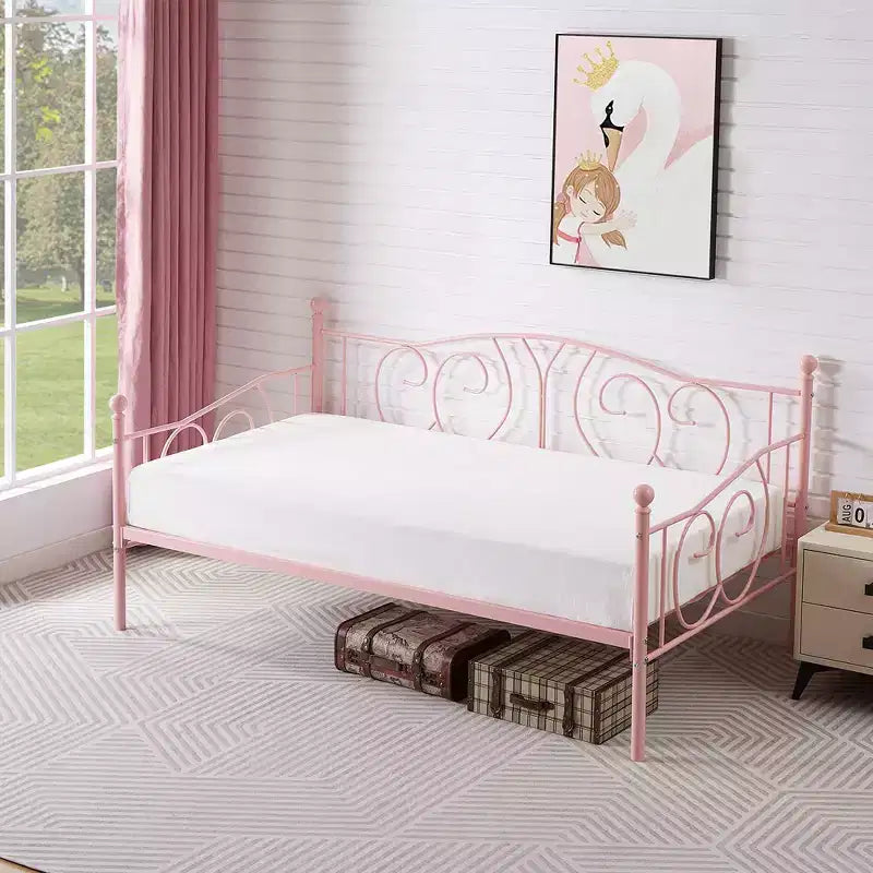 Twin Metal Daybed Frame, Sofa Bed with Under-bed Storage, Easy Assembly, No Box Spring Needed