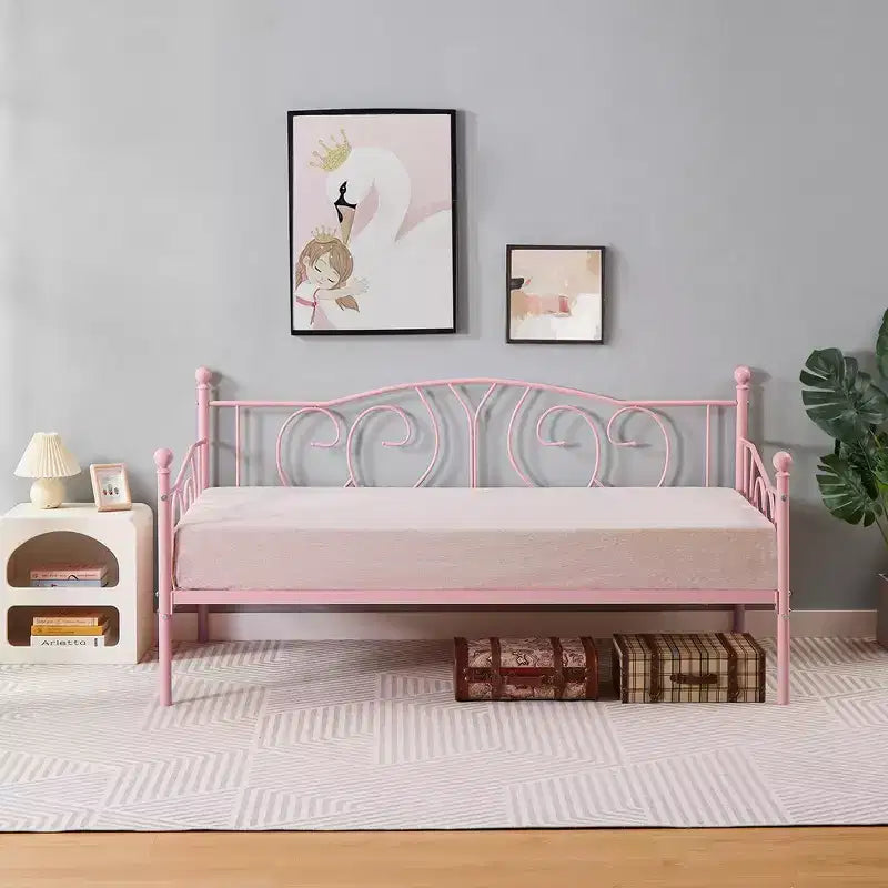 Twin Metal Daybed Frame, Sofa Bed with Under-bed Storage, Easy Assembly, No Box Spring Needed