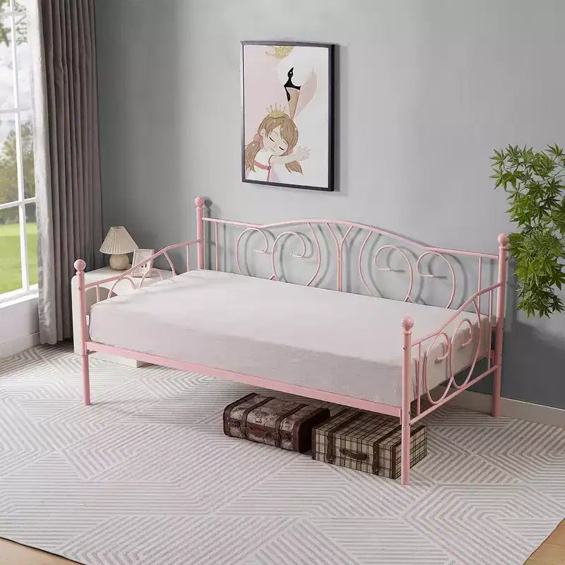 Twin Metal Daybed Frame, Sofa Bed with Under-bed Storage, Easy Assembly, No Box Spring Needed