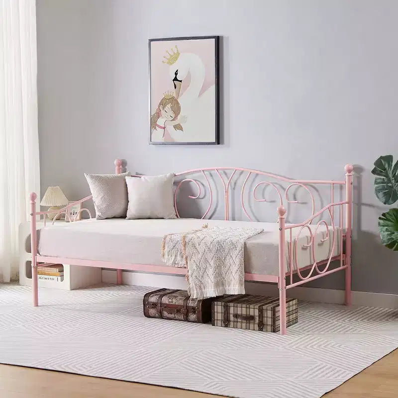Twin Metal Daybed Frame, Sofa Bed with Under-bed Storage, Easy Assembly, No Box Spring Needed