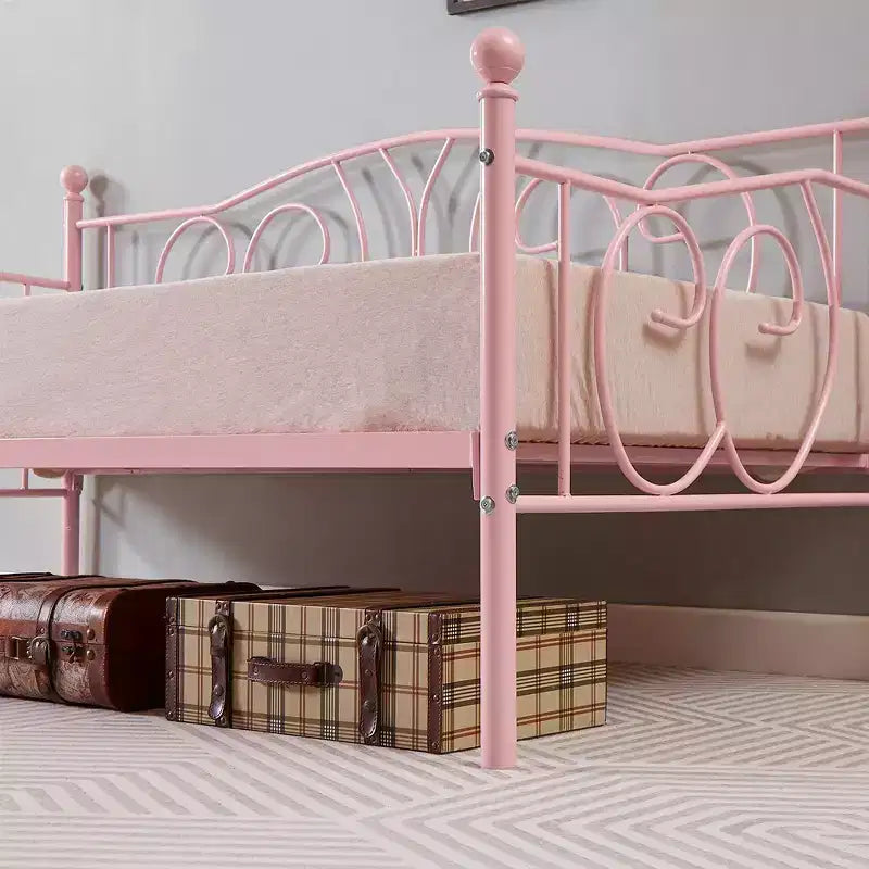 Twin Metal Daybed Frame, Sofa Bed with Under-bed Storage, Easy Assembly, No Box Spring Needed