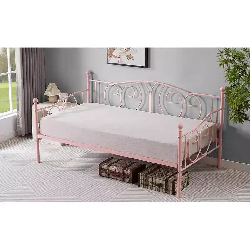Twin Metal Daybed Frame, Sofa Bed with Under-bed Storage, Easy Assembly, No Box Spring Needed