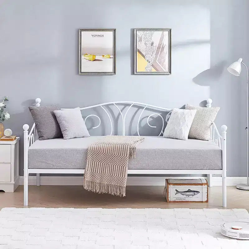 Twin Metal Daybed Frame, Sofa Bed with Under-bed Storage, Easy Assembly, No Box Spring Needed