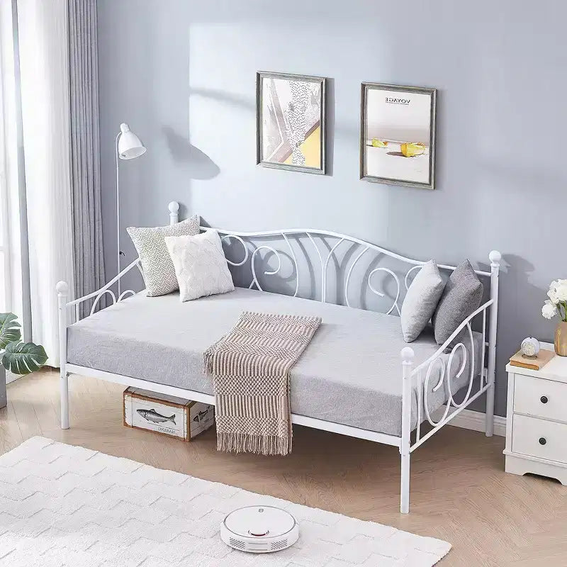 Twin Metal Daybed Frame, Sofa Bed with Under-bed Storage, Easy Assembly, No Box Spring Needed