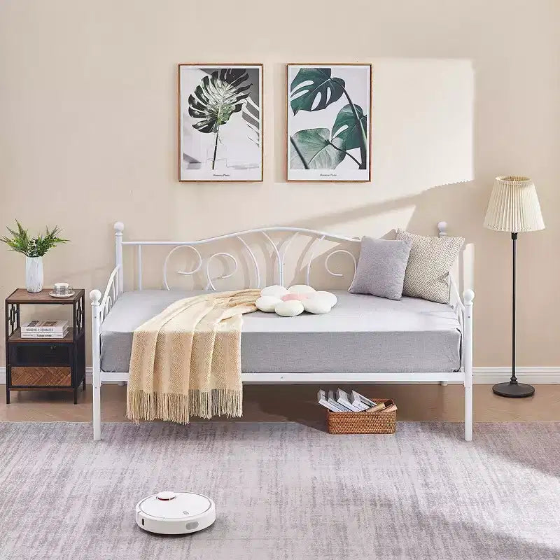Twin Metal Daybed Frame, Sofa Bed with Under-bed Storage, Easy Assembly, No Box Spring Needed