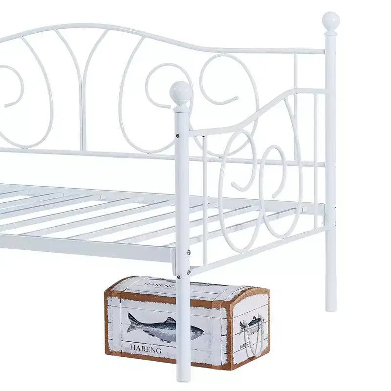 Twin Metal Daybed Frame, Sofa Bed with Under-bed Storage, Easy Assembly, No Box Spring Needed