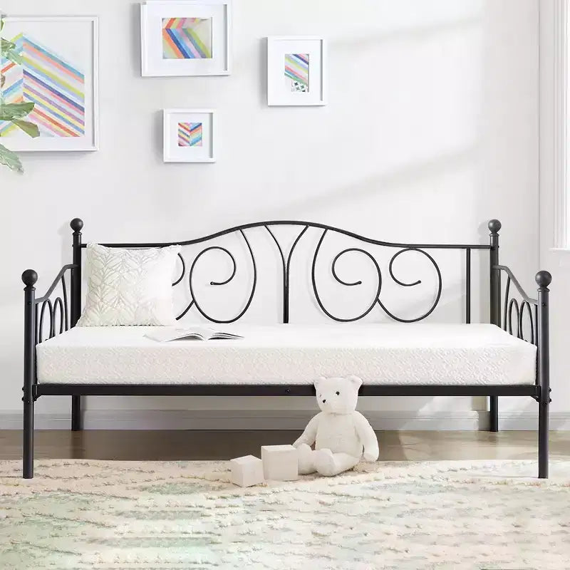 Twin Metal Daybed Frame, Sofa Bed with Under-bed Storage, Easy Assembly, No Box Spring Needed