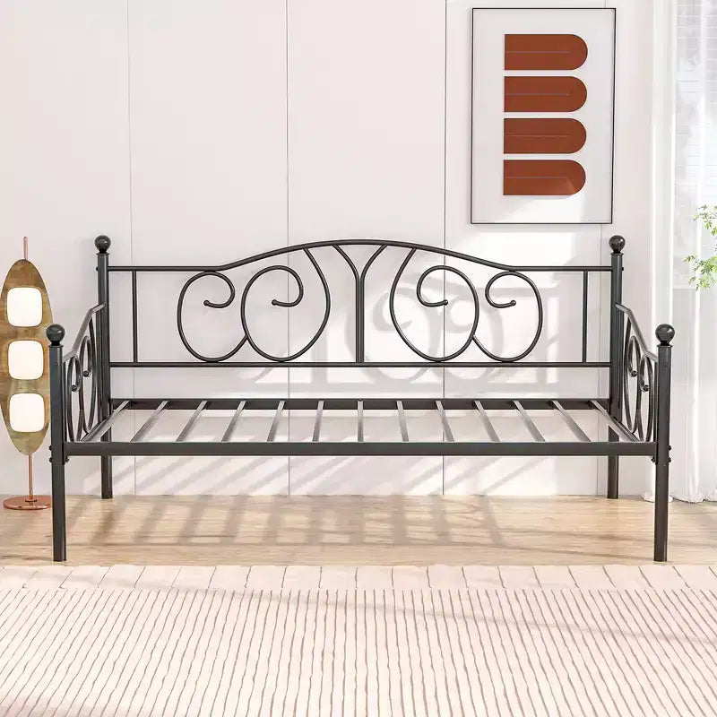 Twin Metal Daybed Frame, Sofa Bed with Under-bed Storage, Easy Assembly, No Box Spring Needed