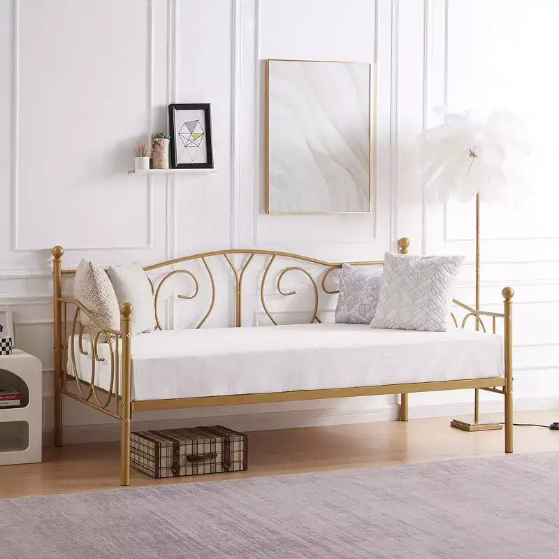 Twin Metal Daybed Frame, Sofa Bed with Under-bed Storage, Easy Assembly, No Box Spring Needed