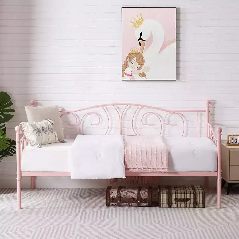 Twin Metal Daybed Frame, Sofa Bed with Under-bed Storage, Easy Assembly, No Box Spring Needed